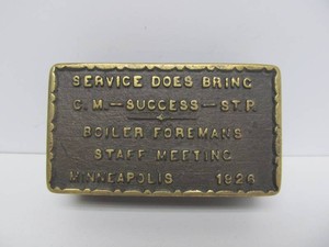 Antique 1926 Brass Box - CMSTP Railroad Boiler Foremans Staff Meeting&nbsp