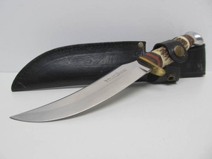 Quality LINDER 440 Skinner Stag Handle Knife wSheath - Solingen German Inox Rostfrei