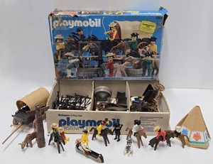 Vintage PLAYMOBIL Western Toy Playset wOriginal Box