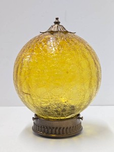 Great Looking Mid Century Carson Lighting AmberYellow Crackle Glass Light Fixture