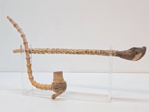 Primitive Vintage Root Pipe &amp Vintage Vertebrae Pipe