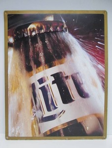 Retro 90s Embossed Metal MILER LITE Beer Sign&nbsp