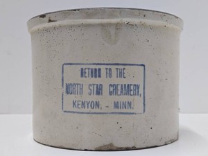 Antique NORTH STAR CREAMERY Stoneware Advertising Crock
