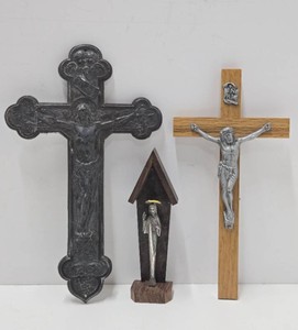 3 Larger Size Vintage Crucifixes