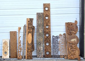 Large Lot of Vintage &amp Antique Architectural Wood Pieces