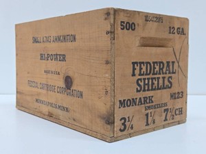 Vintage FEDERAL SHELLS Wooden Advertising Crate