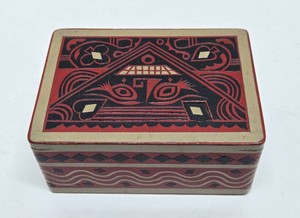 Great Looking Vintage 1940s-50s Wooden Playing Card Box