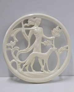 Large Retro Vintage Art Deco Round Wall Plaque&nbsp