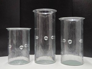 3 Large Glass Graduating Size Vases
