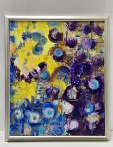 Framed Signed Original Abstract Oil on Canvas Painting by Brenda Wenberg - Dream Circles