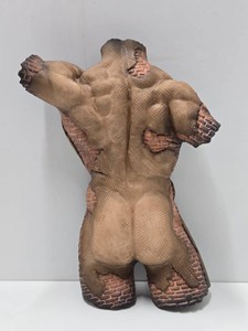 Very Cool &amp Highly Detailed Figural Male Rear Torso Wall Sculpture&nbsp