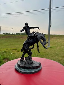 Fantastic LARGE Vintage Old Western Solid Bronze Sculpture by C.M. Russell&nbsp;