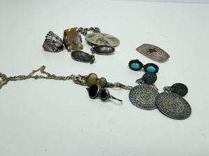 Group of Assorted Vintage Southwestern Sterling etc Jewelry