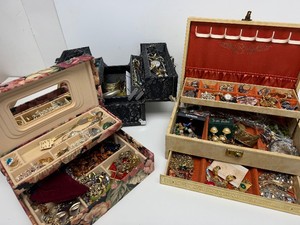 3 Boxes Full of Assorted Costume Jewelry - Newer &amp Vintage Mixed