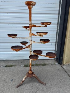 Antique Victorian Cast Iron Multi-Arm Plant Stand #2