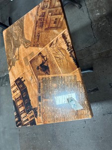 Historic railroad top rectangle table