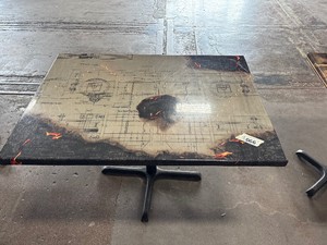 Burning blue prints table