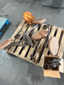 Vintage bar stools with wood top seat