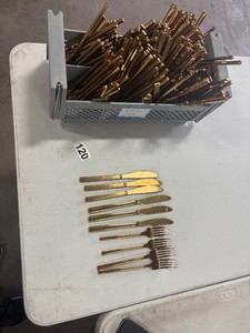 Gold colored cutlery