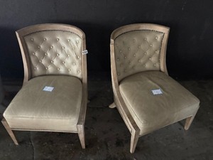 Pair of armless chairs