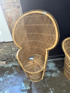 Wicker chair with large back