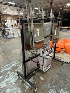 Folding chair rack and assortment of folding chairs