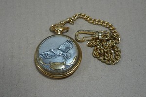Vintage Majesty Swiss Silver & Gold Eagle Pocket Watch
