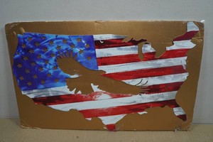 Laser Cut Metal USA Flag and Eagle