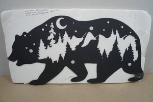 Laser Cut Metal Black Bear Silhouette Sign