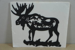 Laser Cut Metal Moose Silhouette Sign