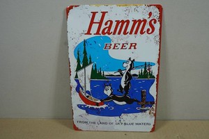 Vintage Style Metal Sign - Hamms Beer