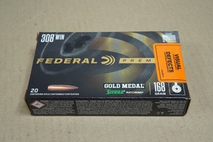 20 Federal Premium .308 Win 168 Gr Gold Medal Sierra Matchking Ammo