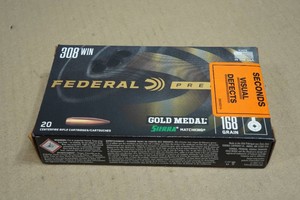 20 Federal Premium .308 Win 168 Gr Gold Medal Sierra Matchking Ammo