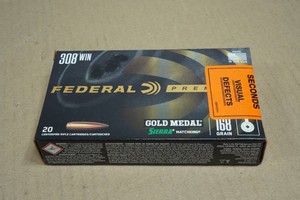 20 Federal Premium .308 Win 168 Gr Gold Medal Sierra Matchking Ammo