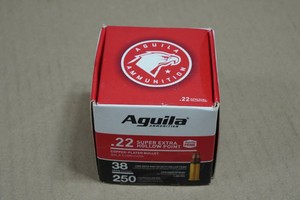 250 Aguila .22 LR 38 Gr Plated HP Ammo