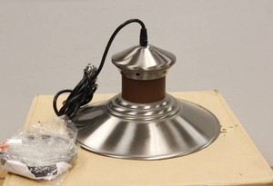 Brushed Stainless Steel Finish 1-Light Pendant Lamp With Vintage Finish And Simple Flared Design