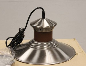 Brushed Stainless Steel Finish 1-Light Pendant Lamp With Vintage Finish And Simple Flared Design.