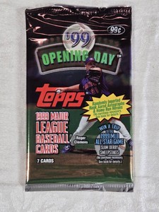 Unopened Pack of 1999 Topps Opening Day Baseball Cards with Possible Hank Aaron Autograph