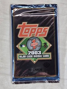 Unopened Pack of 2003 Topps Series 1 Baseball Cards with Possible Willie Mays Auto