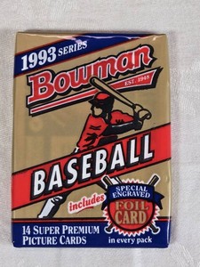 Unopened Pack of 1993 Bowman Baseball Cards with Possible Jeter Rookie (PSA 10 goes for 600)