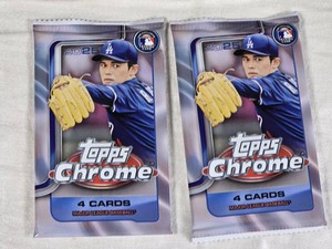 Lot of 2 Unopened Baseball Card Packs - Topps Chrome 2025 Series Featuring Los Angeles Player