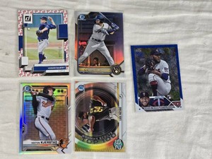 Lot of 5 Numbered Baseball Cards Featuring Heston Kjerstad, Logan Gilbert, and Simeon Woods-Richardson