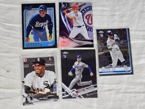 Lot of 5 Rookie Cards Featuring Luis Robert, Carlos Beltran, Cody Bellinger, Trea Turner, and Fernando Tatis Jr.