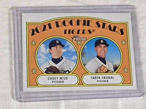 Casey Mize and Tarik Skubal Rookie Cy Young Winner 2021 Topps Heritage #253 - Detroit Tigers Baseball Card
