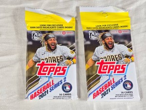 Lot of 2 Unopened Baseball Card Packs from Topps 2021 Series 2