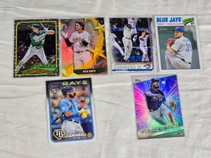 Lot of 6 Rookie Cards Including Vlad Guerrero Jr., Junior Caminero, Nick Kurtz, Tyler Soderstrom, and Trey Yesavage