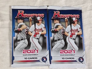 Lot of 2 Unopened Packs of Bowman 2021 Baseball