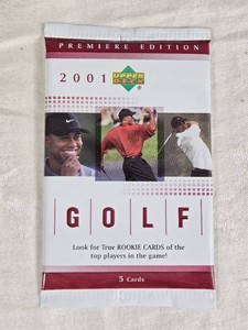 Unopened Pack of 2001 Upper Deck Golf Cards - Possible Tiger Woods Auto
