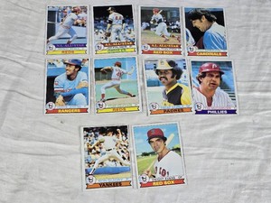 Lot of 10 Vintage Baseball Stars Cards Including Ron Guidry, Dwight Evans, Johnny Bench, and More