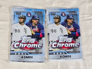 Lot of 2 Unopened packs of Topps Chrome 2021 Baseball